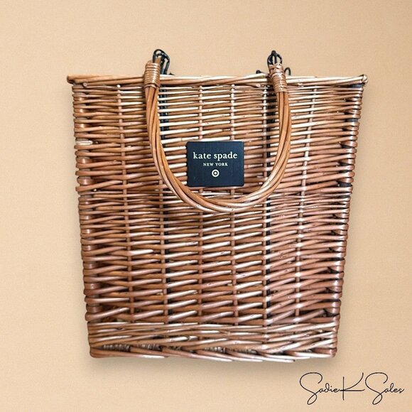 Kate Spade New York x Target Woven Bicycle Basket Natural Willow - Spring 2025 - Picture 1 of 8
